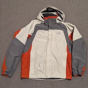 The North Face Men's White, Gray, and Orange Ski Jacket